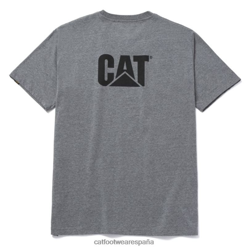 Caterpillar camiseta de marca registrada gris jaspeado oscuro hombres 4JJT8213 | tops y ropa de abrigo