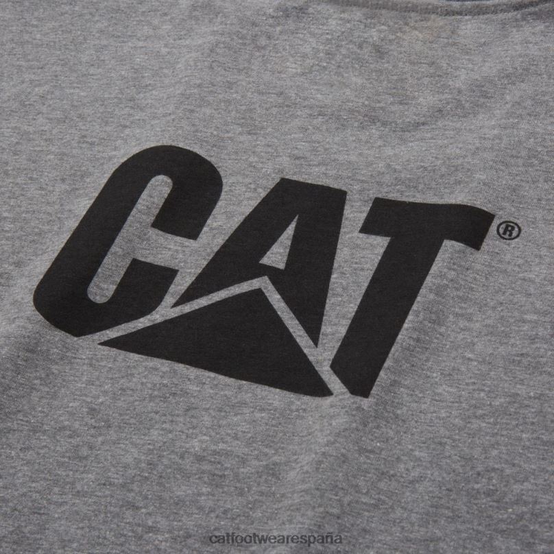 Caterpillar camiseta de marca registrada gris jaspeado oscuro hombres 4JJT8213 | tops y ropa de abrigo