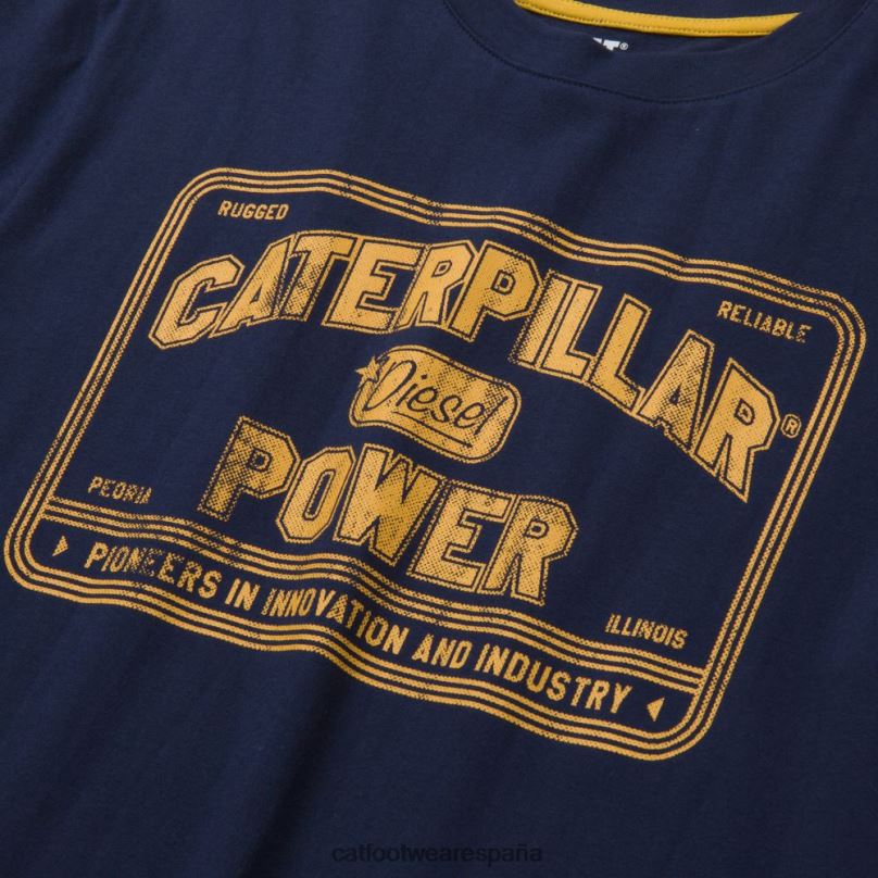 Caterpillar camiseta de poder detroit azul hombres 4JJT8239 | tops y ropa de abrigo