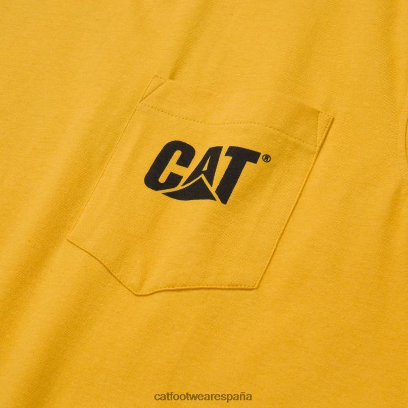 Caterpillar camiseta sin mangas con bolsillo de la marca registrada amarillo hombres 4JJT8232 | tops y ropa de abrigo