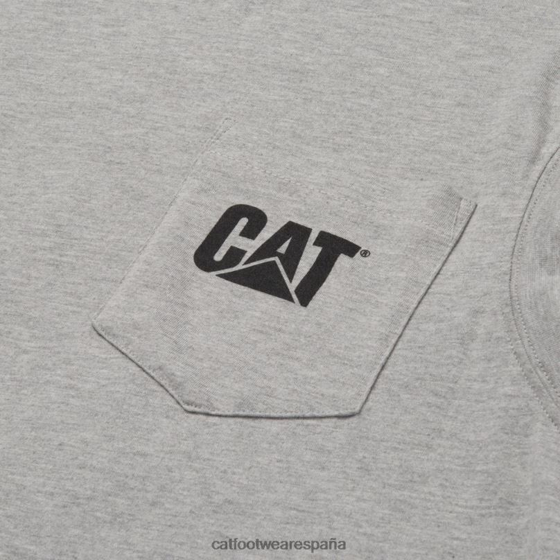 Caterpillar camiseta sin mangas con bolsillo de la marca registrada cuero gris hombres 4JJT8231 | tops y ropa de abrigo