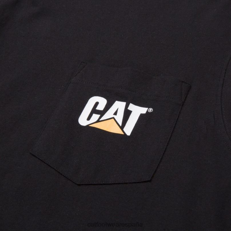 Caterpillar camiseta sin mangas con bolsillo de la marca registrada negro hombres 4JJT8229 | tops y ropa de abrigo