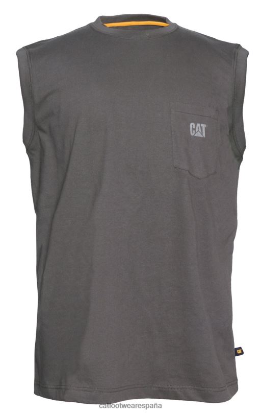 Caterpillar camiseta sin mangas con bolsillo de la marca registrada sombra oscura hombres 4JJT8230 | tops y ropa de abrigo