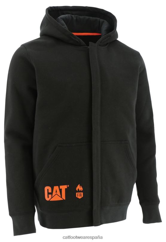 Caterpillar sudadera con capucha y cremallera completa de peso medio resistente al fuego negro hombres 4JJT8238 | tops y ropa de abrigo
