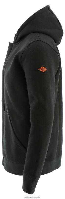 Caterpillar sudadera con capucha y cremallera completa de peso medio resistente al fuego negro hombres 4JJT8238 | tops y ropa de abrigo