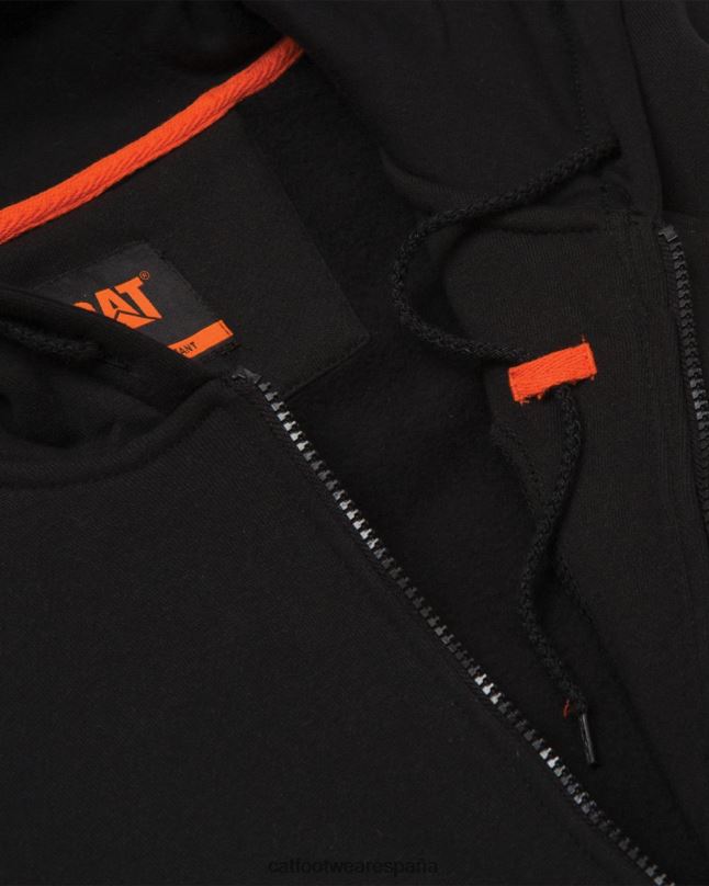 Caterpillar sudadera con capucha y cremallera completa de peso medio resistente al fuego negro hombres 4JJT8238 | tops y ropa de abrigo