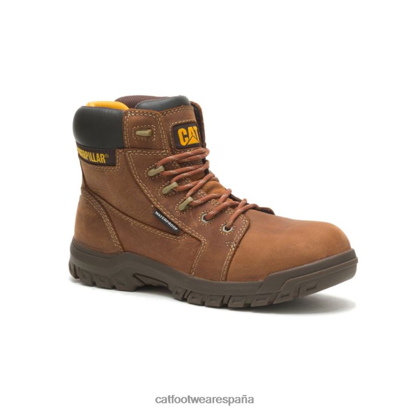 Caterpillar Bota de trabajo con punta de material compuesto resistente al agua y reabsorción marrón mujer 4JJT8266 | botas de trabajo
