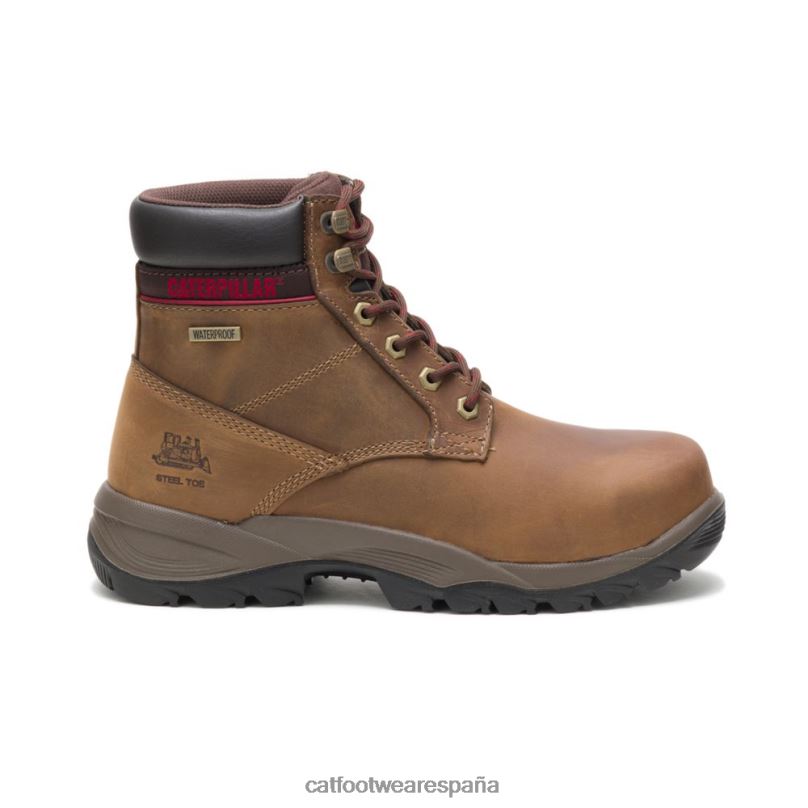 Caterpillar Bota de trabajo impermeable con punta de acero dryverse de 6" marron oscuro mujer 4JJT8284 | botas de trabajo
