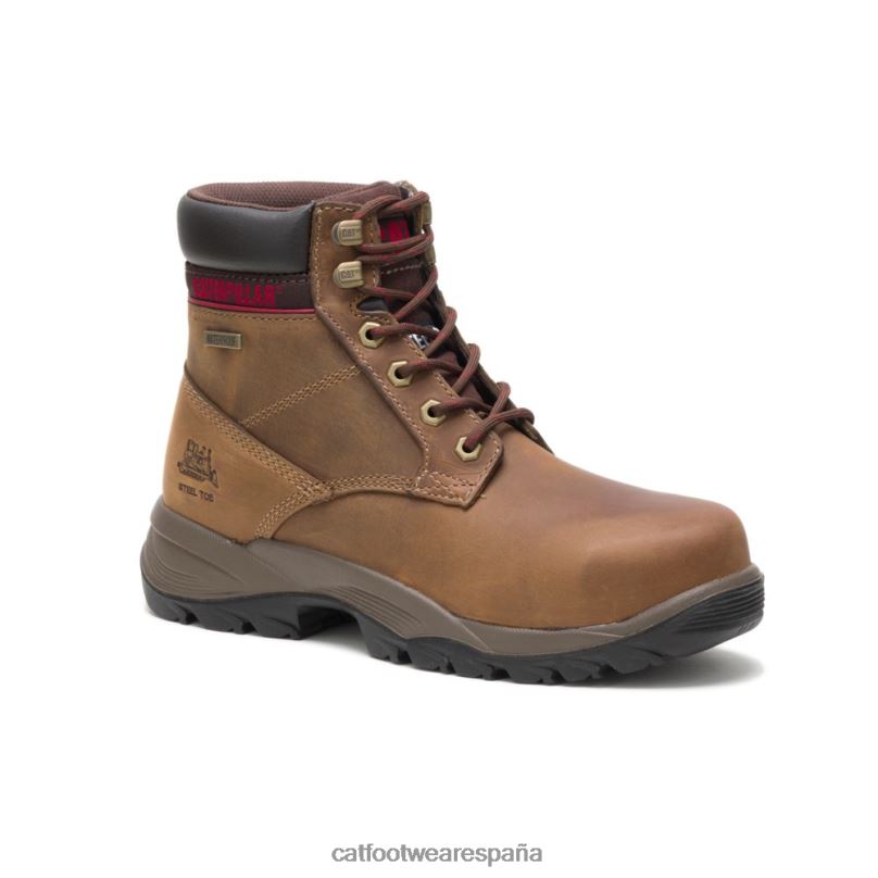 Caterpillar Bota de trabajo impermeable con punta de acero dryverse de 6\" marron oscuro mujer 4JJT8284 | botas de trabajo