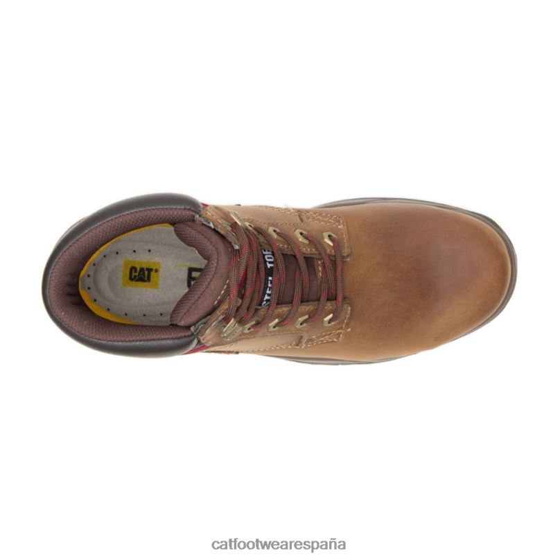 Caterpillar Bota de trabajo impermeable con punta de acero dryverse de 6\" marron oscuro mujer 4JJT8284 | botas de trabajo