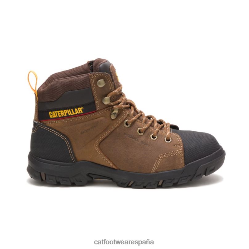 Caterpillar bota de trabajo impermeable con punta de acero y protección metatarsiana wellspring marrón de verdad mujer 4JJT8281 | botas de trabajo