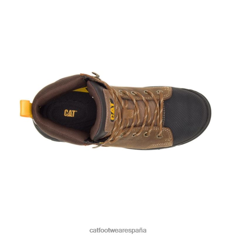 Caterpillar bota de trabajo impermeable con punta de acero y protección metatarsiana wellspring marrón de verdad mujer 4JJT8281 | botas de trabajo