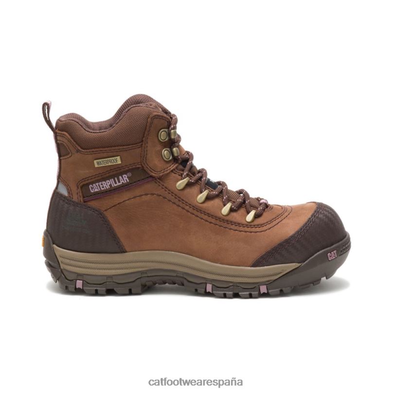 Caterpillar bota de trabajo impermeable con punta de material compuesto ally marrón mujer 4JJT8282 | botas de trabajo