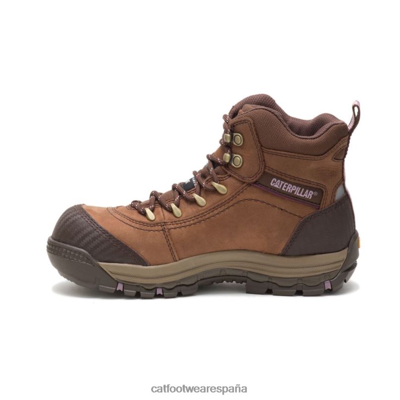 Caterpillar bota de trabajo impermeable con punta de material compuesto ally marrón mujer 4JJT8282 | botas de trabajo