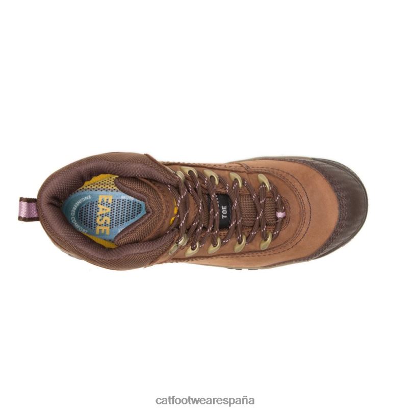 Caterpillar bota de trabajo impermeable con punta de material compuesto ally marrón mujer 4JJT8282 | botas de trabajo