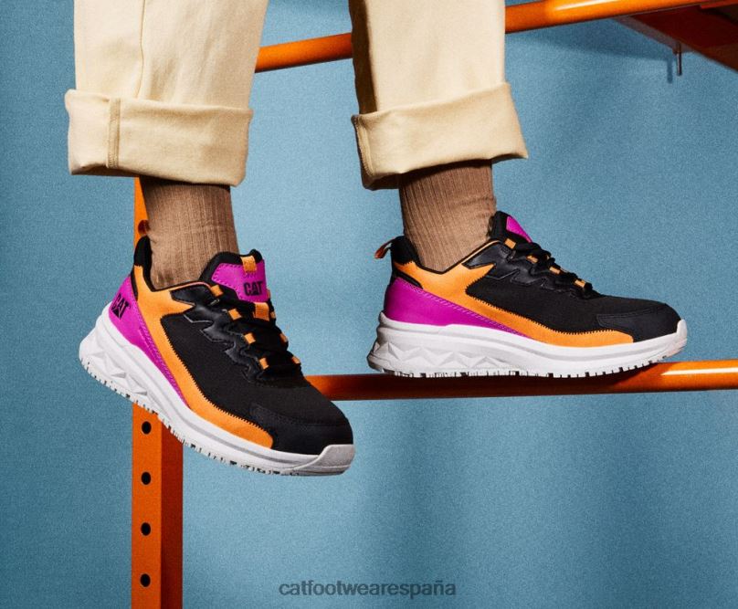 Caterpillar Zapato de trabajo con punta de compuesto de carbono Streamline Runner blanco brillante/azul mujer 4JJT8291 | zapatos de trabajo