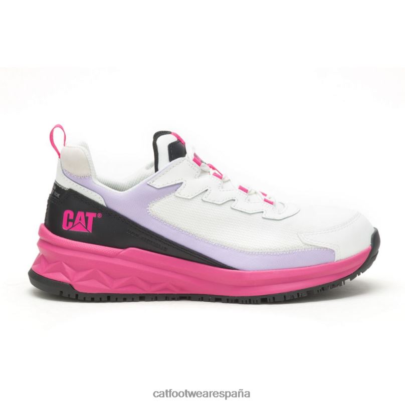 Caterpillar Zapato de trabajo con punta de compuesto de carbono Streamline Runner blanco brillante/negro mujer 4JJT8290 | zapatos de trabajo