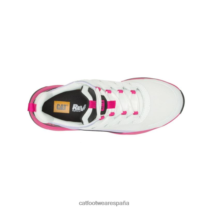 Caterpillar Zapato de trabajo con punta de compuesto de carbono Streamline Runner blanco brillante/negro mujer 4JJT8290 | zapatos de trabajo