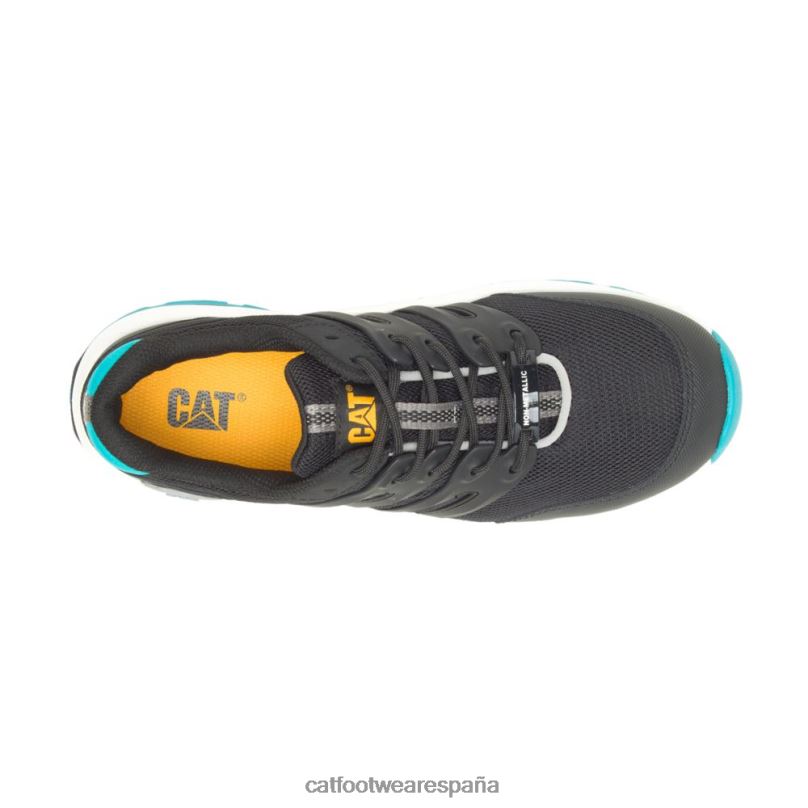 Caterpillar Zapato de trabajo con punta de material compuesto aerodinámico 2.0 negro/verde azulado mujer 4JJT8299 | zapatos de trabajo