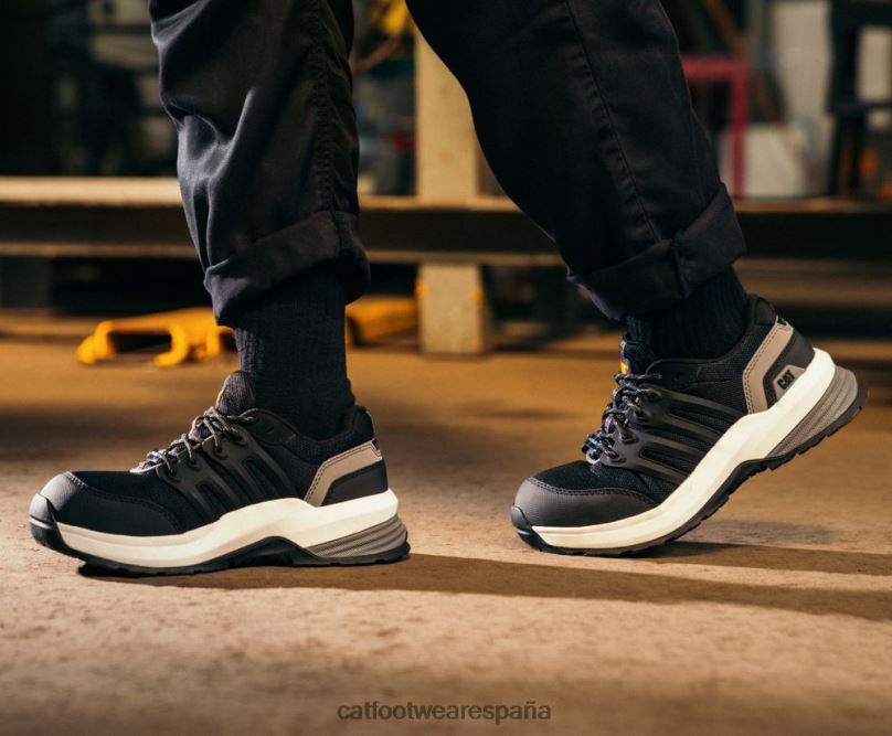 Caterpillar Zapato de trabajo con punta de material compuesto aerodinámico 2.0 negro/verde azulado mujer 4JJT8299 | zapatos de trabajo