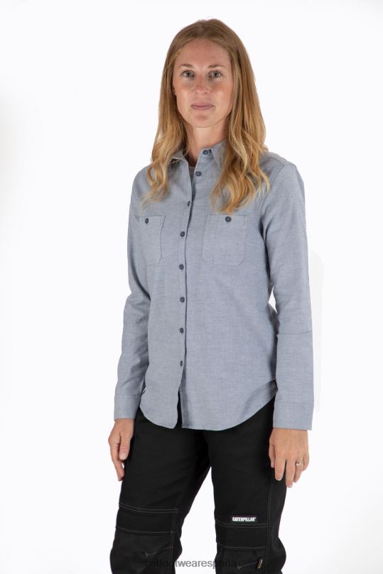 Caterpillar camisa de manga larga oxford azul mezclilla mujer 4JJT8312 | tops y ropa de abrigo