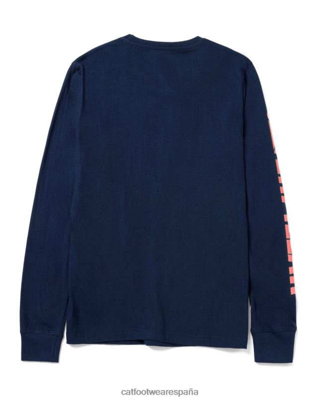 Caterpillar camiseta de manga larga con estandarte de marca registrada detroit azul mujer 4JJT8321 | tops y ropa de abrigo